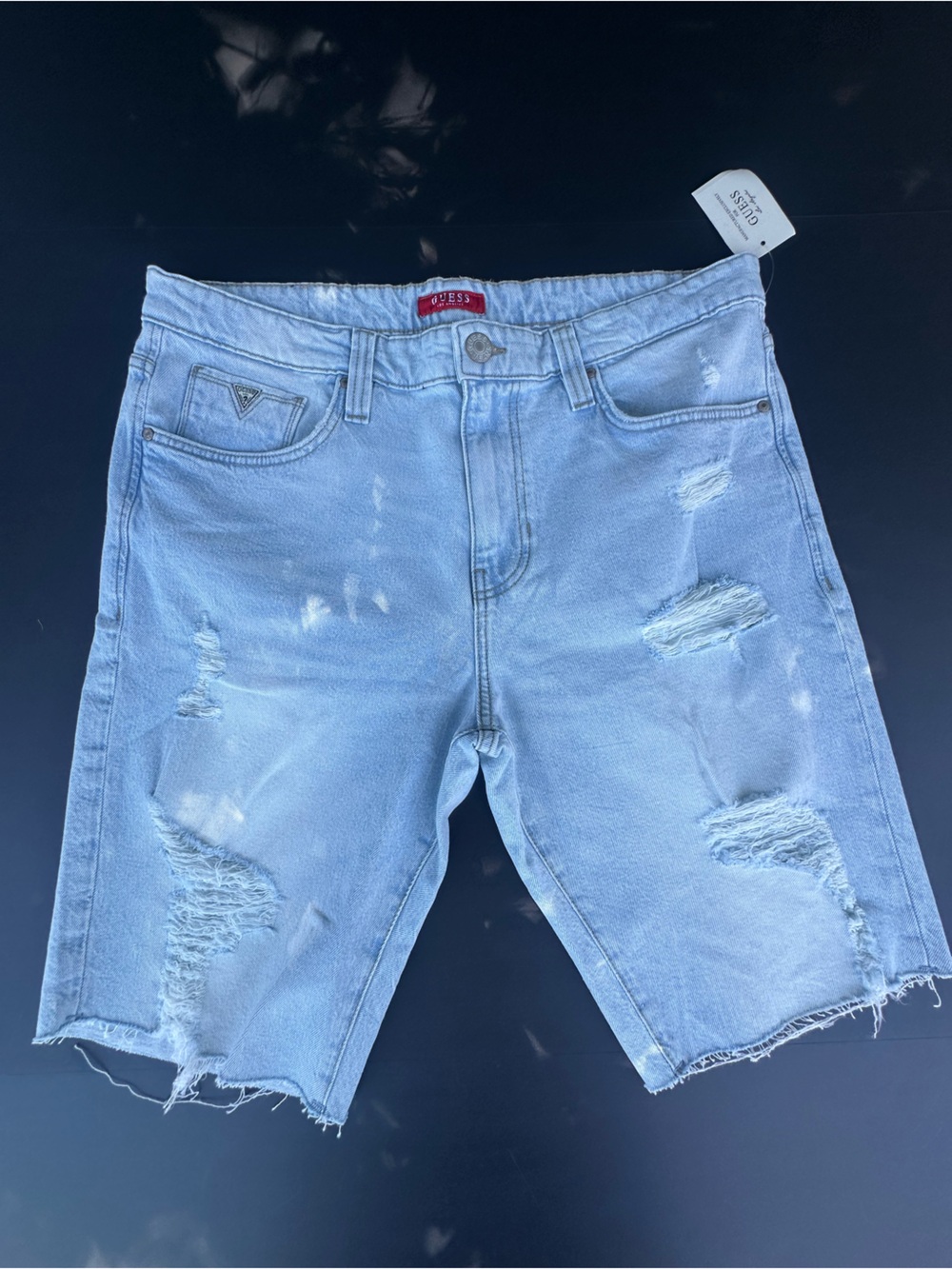 Guess Light Blue Distressed Denim Men’s Shorts